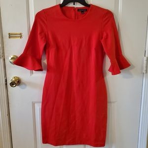 BANANA REPUBLIC BRIGHT RED BELL SLEEVE DRESS - SIZE 4